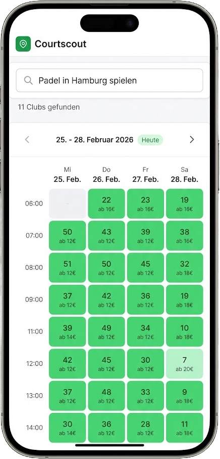 Courtscout app on smartphone